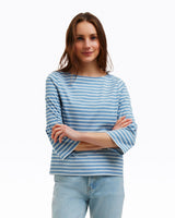 Corey Bell Sleeve Top in Blue Mariner Stripe