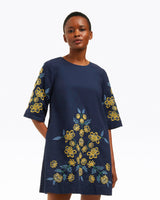 Mallory Embroidered Bell Sleeve Mini Dress