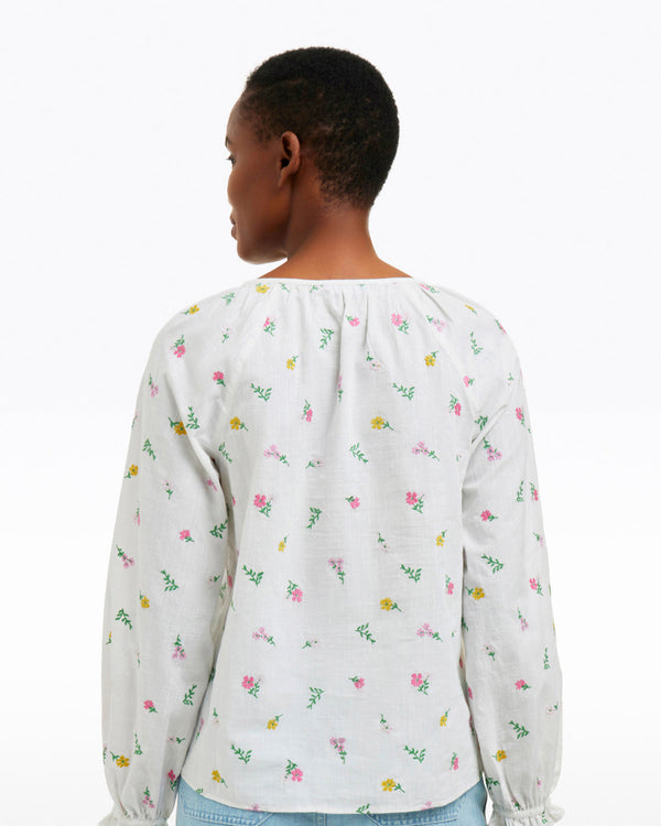 Alexandra Top in Embroidered Poplin