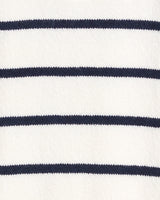 Striped Quarter Zip Sweater in Mariner Stripe