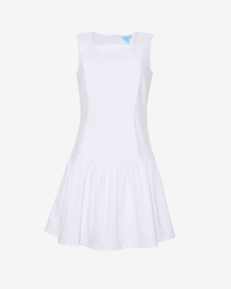 Colette Tailored Flounce Dress in Denim