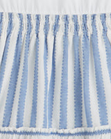 Arden Mixed Media Shirtdress in Wave Stripe