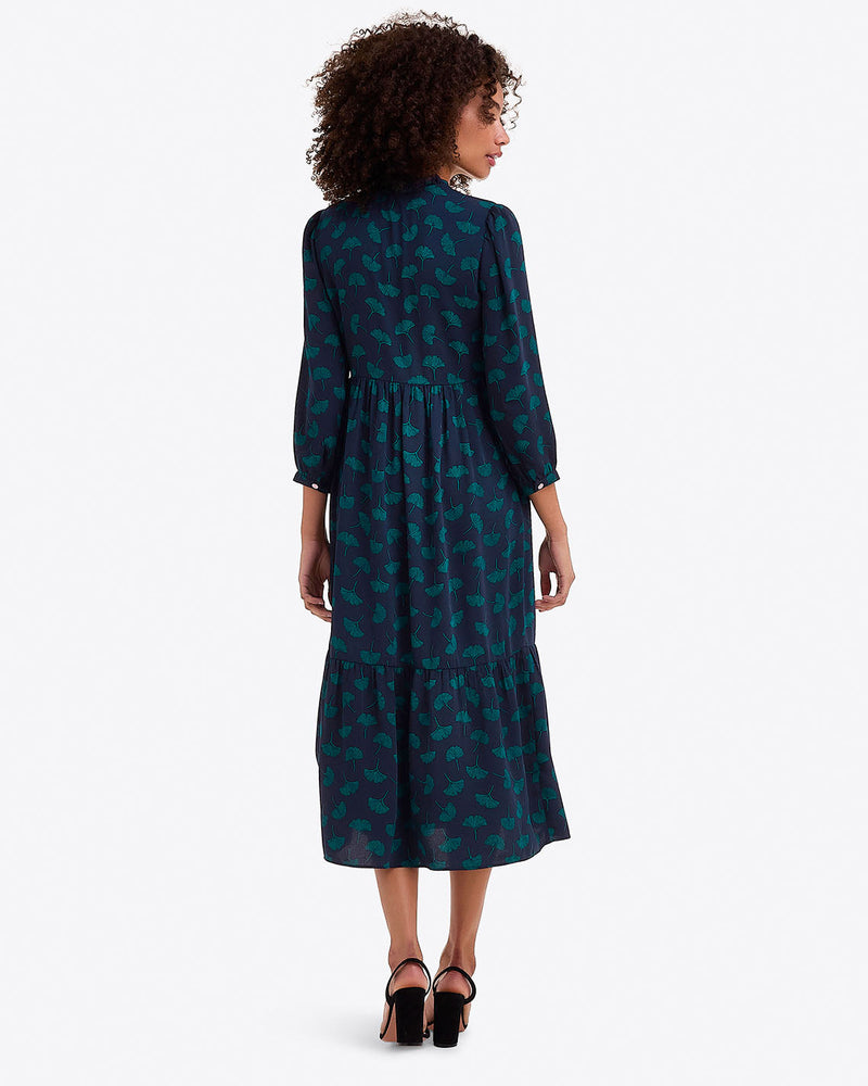 Katie Midi Dress in Ginko Leaf