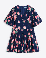 Elaine V-Neck Mini Dress in Magnolia Buds
