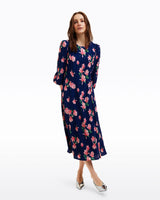 Matilda Crewneck Midi Dress in Magnolia Buds