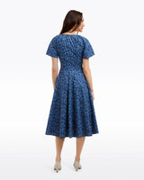 Caitlyn Square Neck Midi Dress in Ribbon Floral