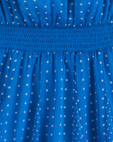 Camellia Mini Dress in Blue Dots