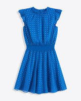 Camellia Mini Dress in Blue Dots