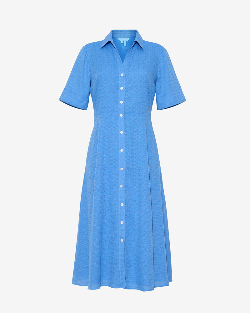 Annika Midi Shirtdress in Textured Cotton