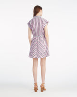 Phoebe Mini Shirtdress in Dotted Stripes Jacquard
