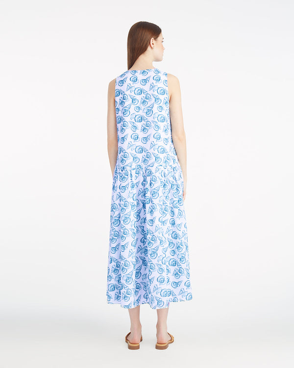 Skipper V-Neck Midi Dress in Seashells
