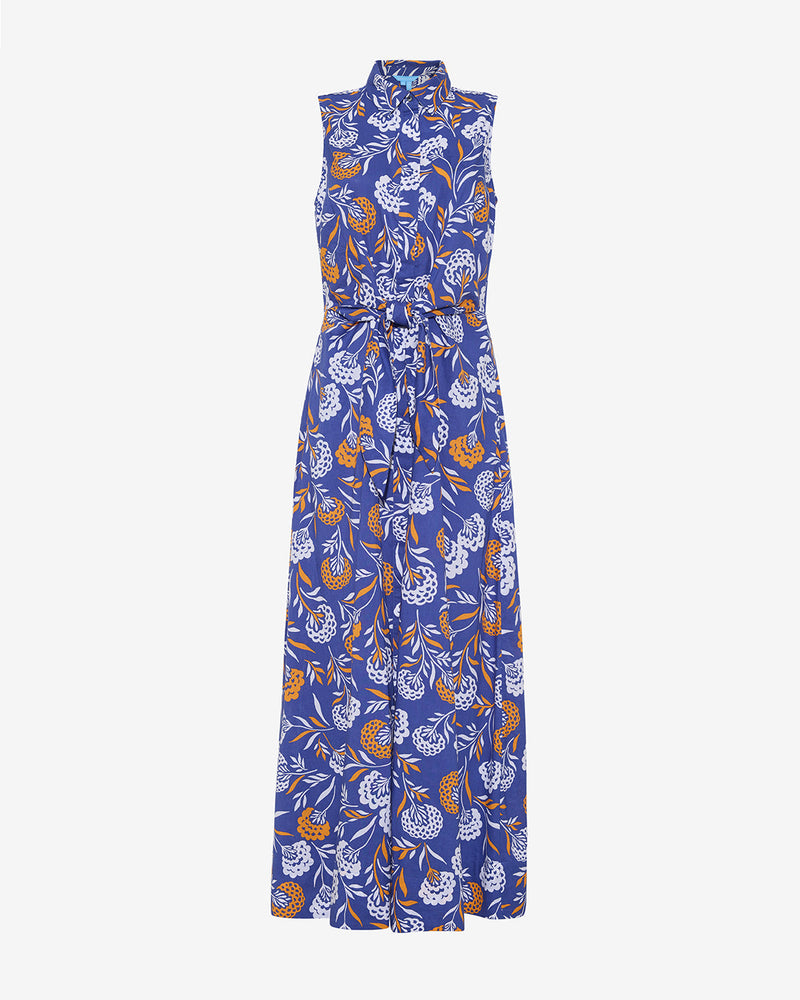 Evangeline Midi Shirtdress in Abstract Dahlia