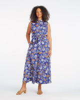 Evangeline Midi Shirtdress in Abstract Dahlia