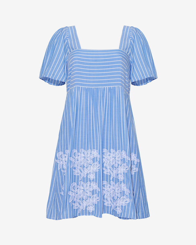 Dottie Babydoll Dress with Floral Embroidery