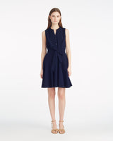 Avery Sleeveless Shirtdress in Seersucker