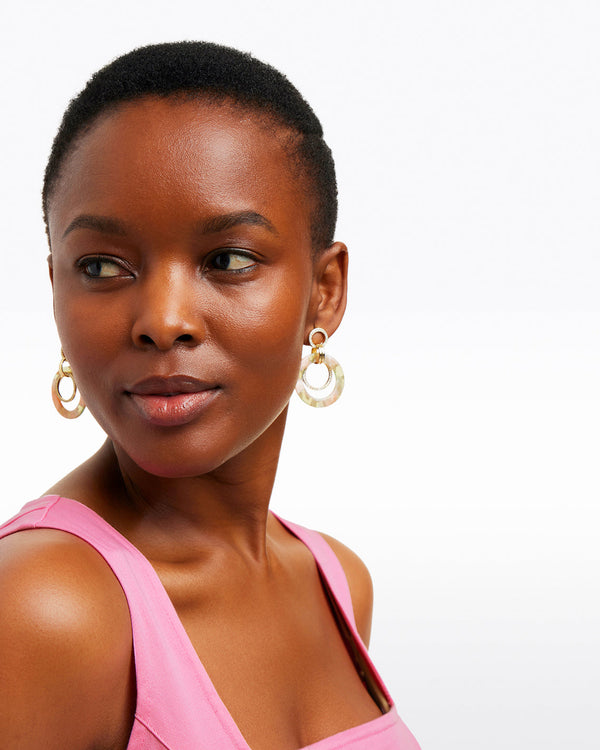 Jade Rose Acetate Hoops