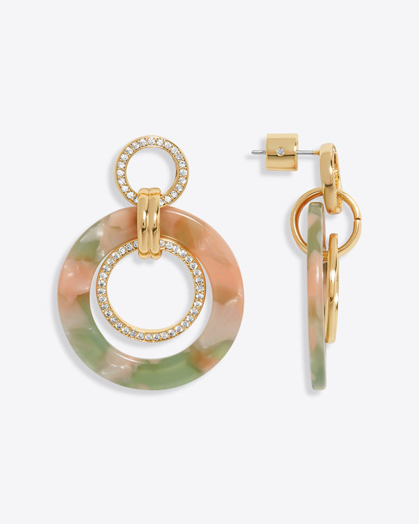 Jade Rose Acetate Hoops