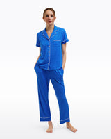 Linda Pajama Set in Blue Polka Dot