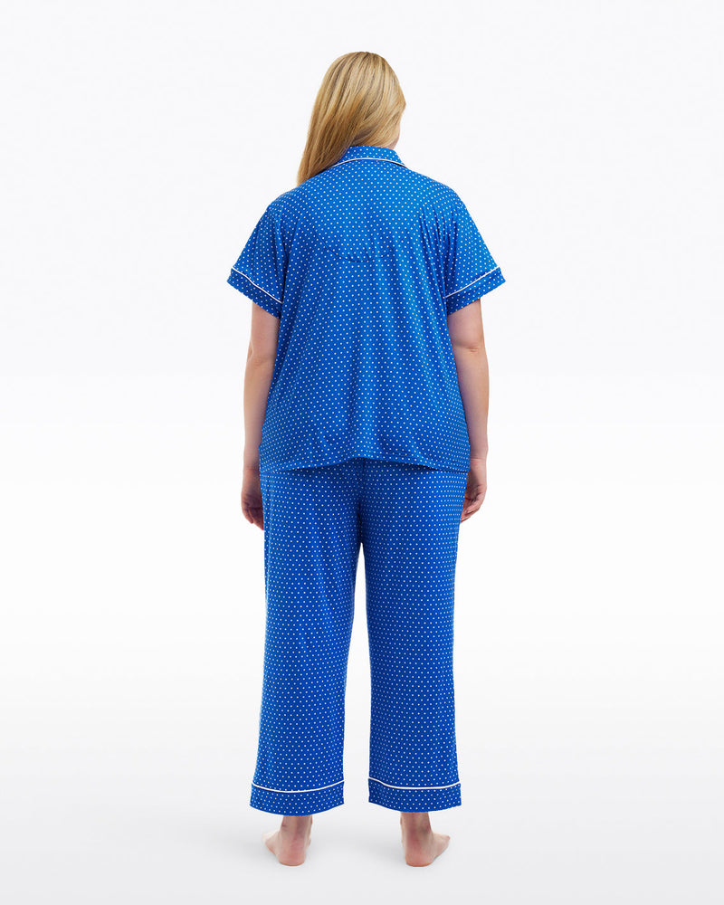 Linda Pajama Set in Blue Polka Dot