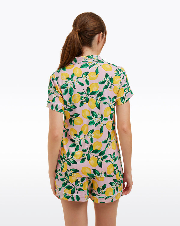 Sara Pajama Set in Pink Lemon Blossom