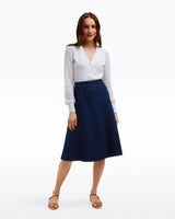 Midi Skirt in Dark Wash Denim