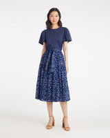 Midi Skirt in Bandana Blue