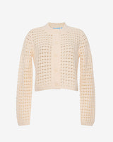 Crochet Sweater Cardigan in Beige