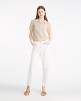 Sweater Polo with Scalloped Collar