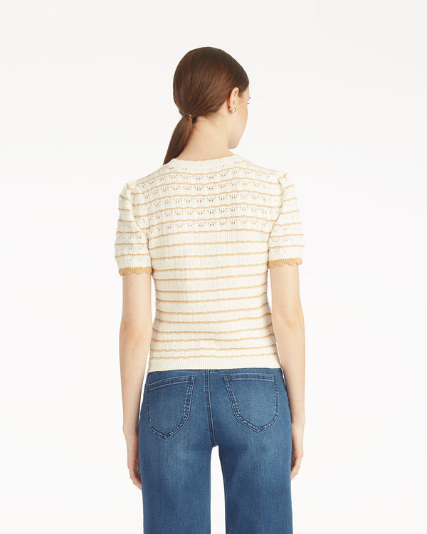 Short Sleeve Pointelle Sweater