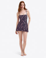Cherry Blossom Side Shirred Swim Dress