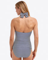 Seersucker Halter Bandeau Tankini