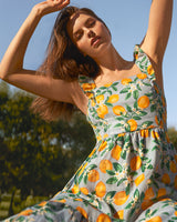 Carrie Midi Dress in Lemon Blossom