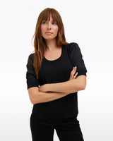Short Sleeve Mixed Media Top