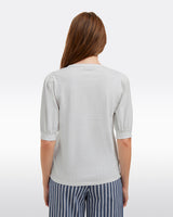 Short Sleeve Mixed Media Top