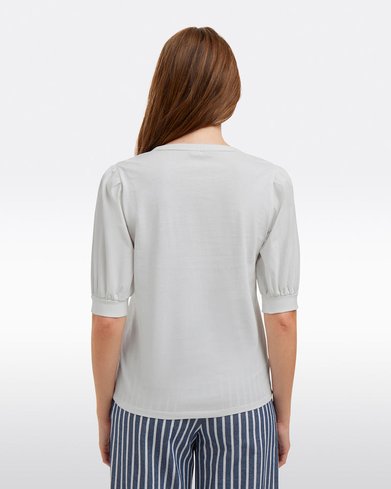 Short Sleeve Mixed Media Top