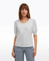 Short Sleeve Mixed Media Top