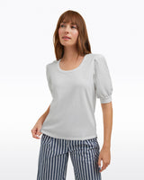 Short Sleeve Mixed Media Top