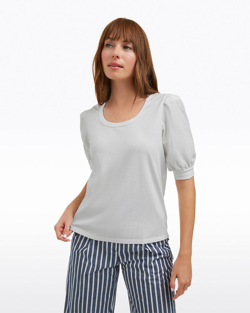 Short Sleeve Mixed Media Top