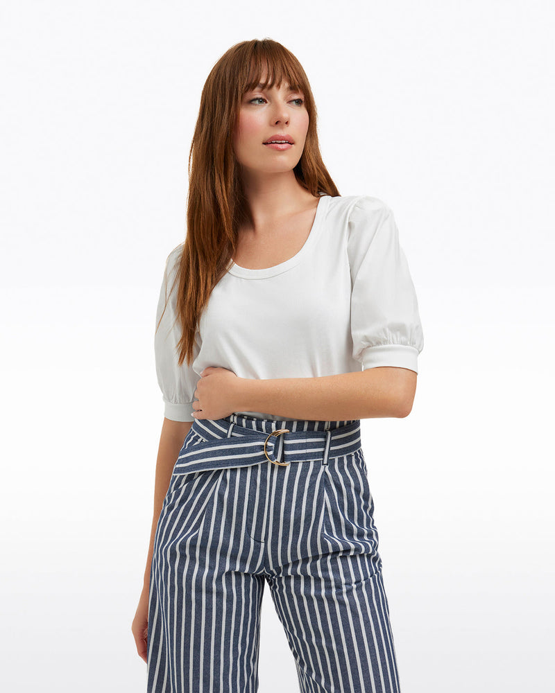Short Sleeve Mixed Media Top