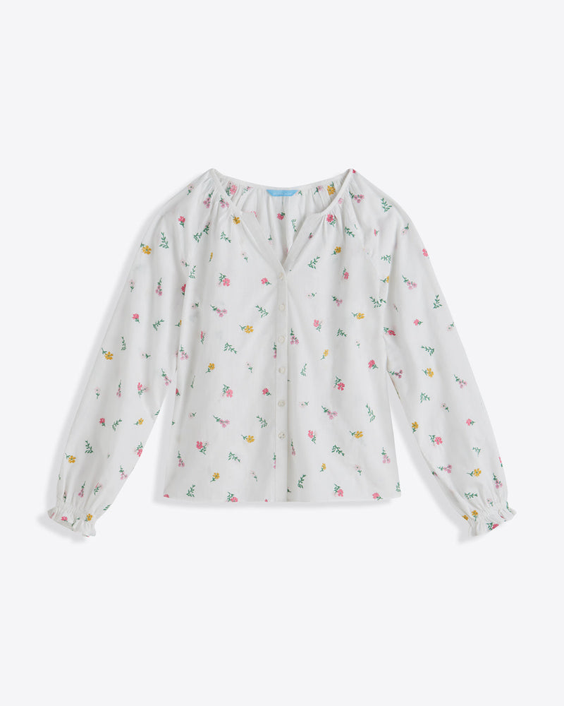 Alexandra Top in Embroidered Poplin