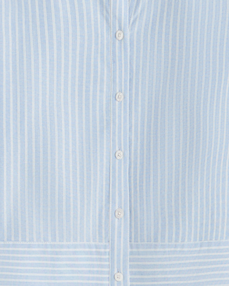 Long Sleeve Cropped Button Down in Oxford Shirting