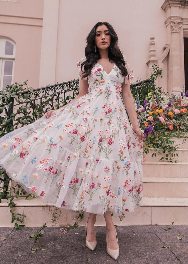 Margaret Midi Dress White