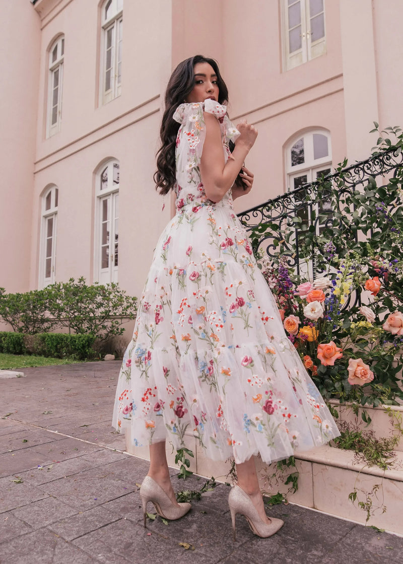 Margaret Midi Dress White