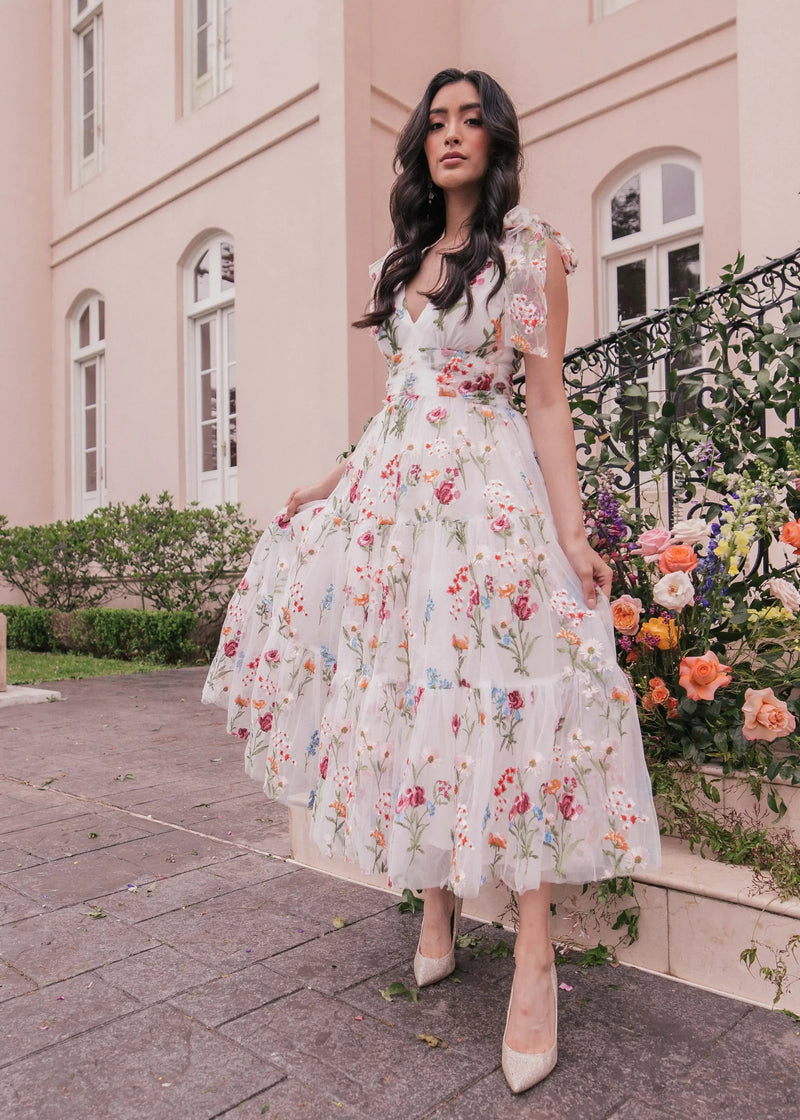 Margaret Midi Dress White