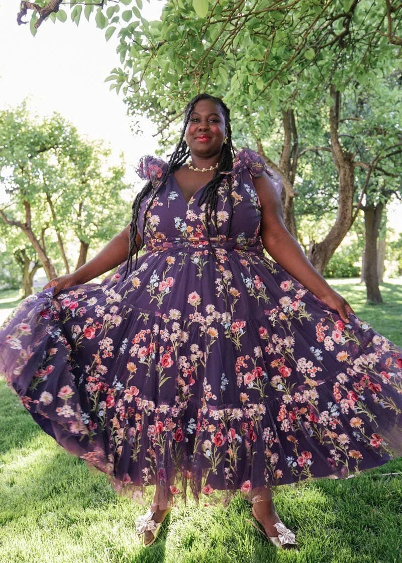 Margaret Midi Dress Purple